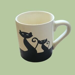 Kattitude Ceramic Mug with Black Cat Silhouette Design
